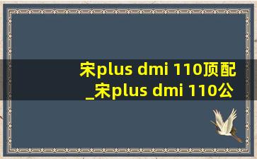 宋plus dmi 110顶配_宋plus dmi 110公里落地价